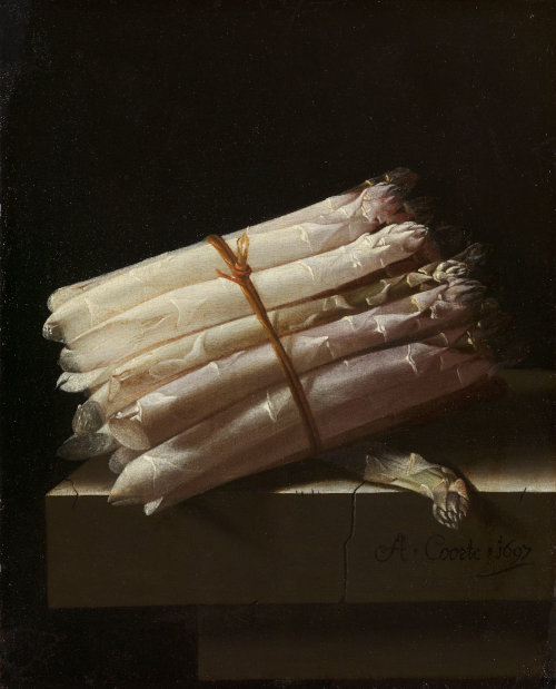 Still Life with Asparagus, Adriaen Coorte, 1697 