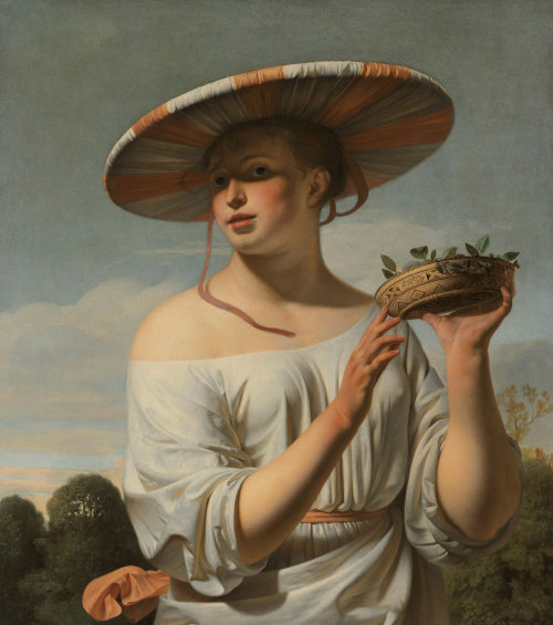 Girl in a Large Hat, Caesar Boëtius van Everdingen, c. 1645 - c. 1650