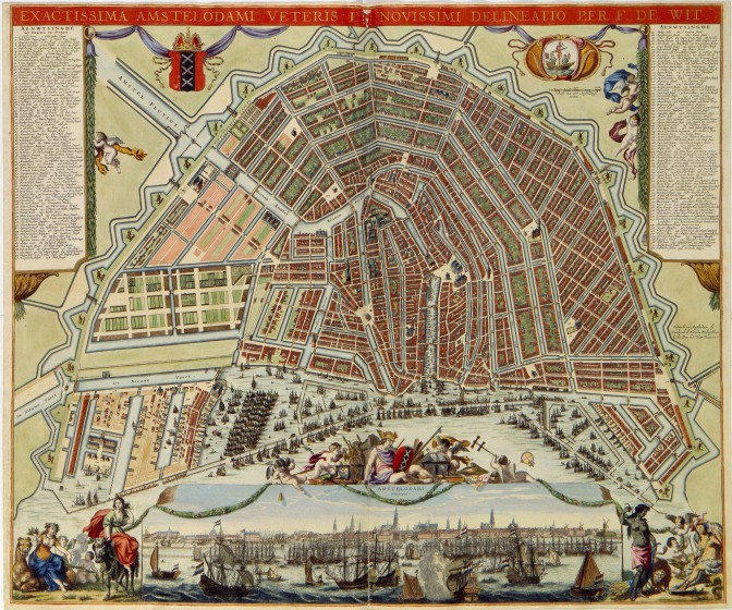 Map of Amsterdam, ca. 1688, by Frederik de Wit.