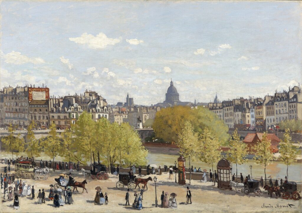 Claude Monet, Quai du Louvre, Paris, c. 1867 – oil on canvas, 96.7 × 124.5 cm, Kunstmuseum The Hague.